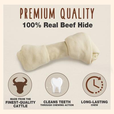 Show full view: Cadet Premium Beef Hide Knotted Bone Beef Flavor Dog Chews, 1 count slide 3 of 10
