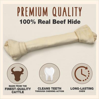Show full view: Cadet Beef Hide 15 to 16-inch Knotted Bone Dog Chew slide 4 of 8