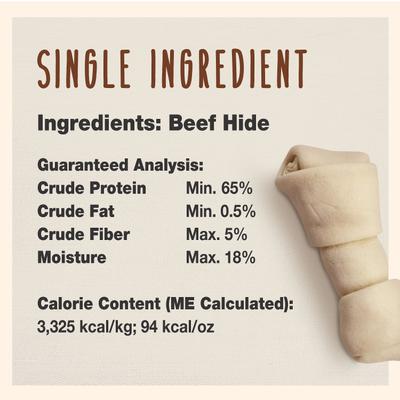 Show full view: Cadet Premium Beef Hide Knotted Bone Beef Flavor Dog Chews, 4-5-in, 2-lb bag slide 5 of 10