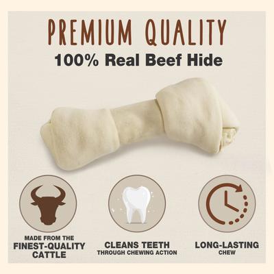 Show full view: Cadet Premium Beef Hide Knotted Bone Beef Flavor Dog Chews, 4 count slide 3 of 10