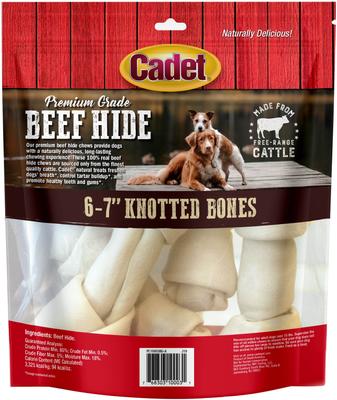 Show full view: Cadet Premium Beef Hide Knotted Bone Beef Flavor Dog Chews, 4 count slide 9 of 10