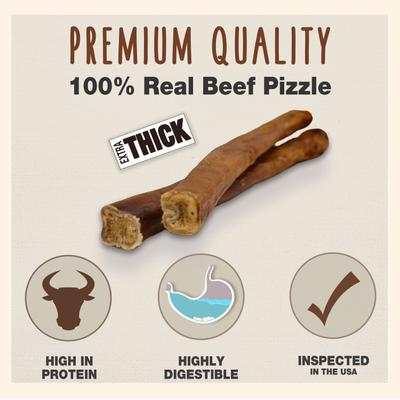 Show full view: Cadet Extra-Thick Bully Sticks Dog Chews, Large, 2 count slide 3 of 11