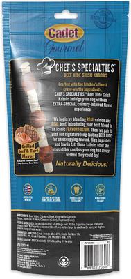 Show full view: Cadet Chef's Specialties Beef Hide Shish Kabobs Grilled Surf & Turf Flavor Dog Chews, Large, 3 count slide 5 of 7