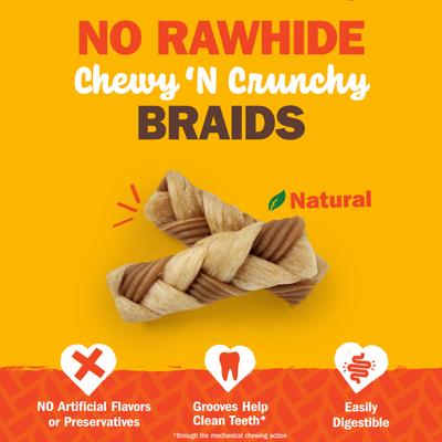 Show full view: Cadet Chewalicious Chewy 'N Crunchy Braids Chicken Flavor Dog Chews, Small, 7 count slide 3 of 12