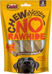 Cadet Chewalicious Chewy 'N Crunchy Spirals Chicken Flavor Dog Chews, Small, 3 count