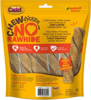 Show full view: Cadet Chewalicious Chewy 'N Crunchy Spirals Chicken Flavor Dog Chews, Small, 8 count slide 10 of 10