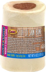 Cadet Double Stuffed Shin Bones Bacon & Cheese Flavor Large Dog Bones, 6-oz