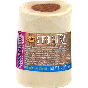Cadet Double Stuffed Shin Bones Bacon & Cheese Flavor Large Dog Bones, 6-oz