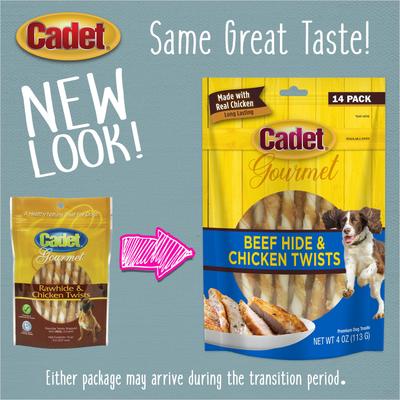 Show full view: Cadet Gourmet Beef Hide & Chicken Twists Sticks Chicken Flavor Dog Chews, 5-in, 14 count slide 3 of 12