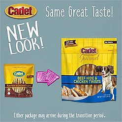 Cadet Gourmet Beef Hide & Chicken Twists Sticks Chicken Flavor Dog Chews, 5-in, 50 count slide 2 of 9