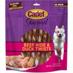 Cadet Gourmet Beef Hide & Duck Dog Twist Sticks Duck Flavor Dog Chews, 5-in, 50 count