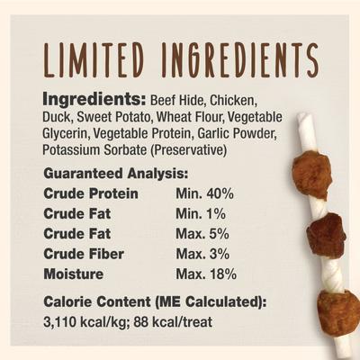 Show full view: Cadet Gourmet Beef Hide Shish Kabobs Chicken, Liver & Sweet Potato Flavor Small Dog Chews, 12-oz slide 6 of 12