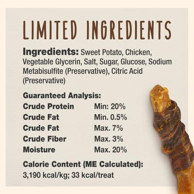 Show full view: Cadet Gourmet Wrapped Treats Chicken & Sweet Potato Flavor Dog Treats, 28-oz slide 4 of 12
