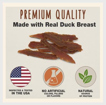 Show full view: Cadet Gourmet Duck Breast Jerky Treats Duck Flavor Dog Treats, 3-oz pouch slide 3 of 13