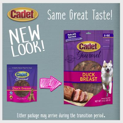Show full view: Cadet Gourmet Duck Breast Jerky Treats Duck Flavor Dog Treats, 3-oz pouch slide 6 of 13