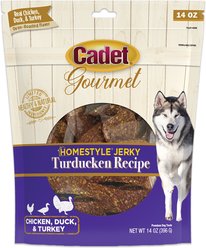 Cadet Gourmet Homestyle Turducken Recipe Adult High-Protien Jerky Dog Treats, 14-oz bag