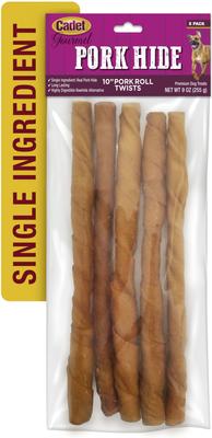 Show full view: Cadet Gourmet Pork Roll Twists Dog Chews, 10-in, 5 count slide 9 of 9