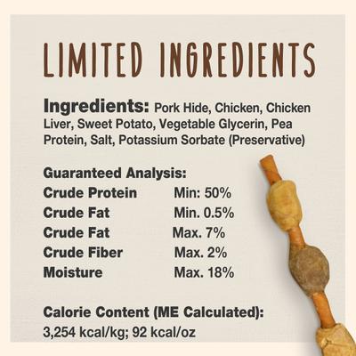 Show full view: Cadet Gourmet Pork Hide Shish Kabobs Pork Flavor Dog Chews, Small, 36 count slide 4 of 9