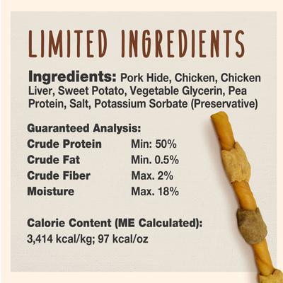 Show full view: Cadet Gourmet Pork Hide Shish Kabobs Pork Flavor Dog Chews, X-Large, 4 count slide 4 of 9