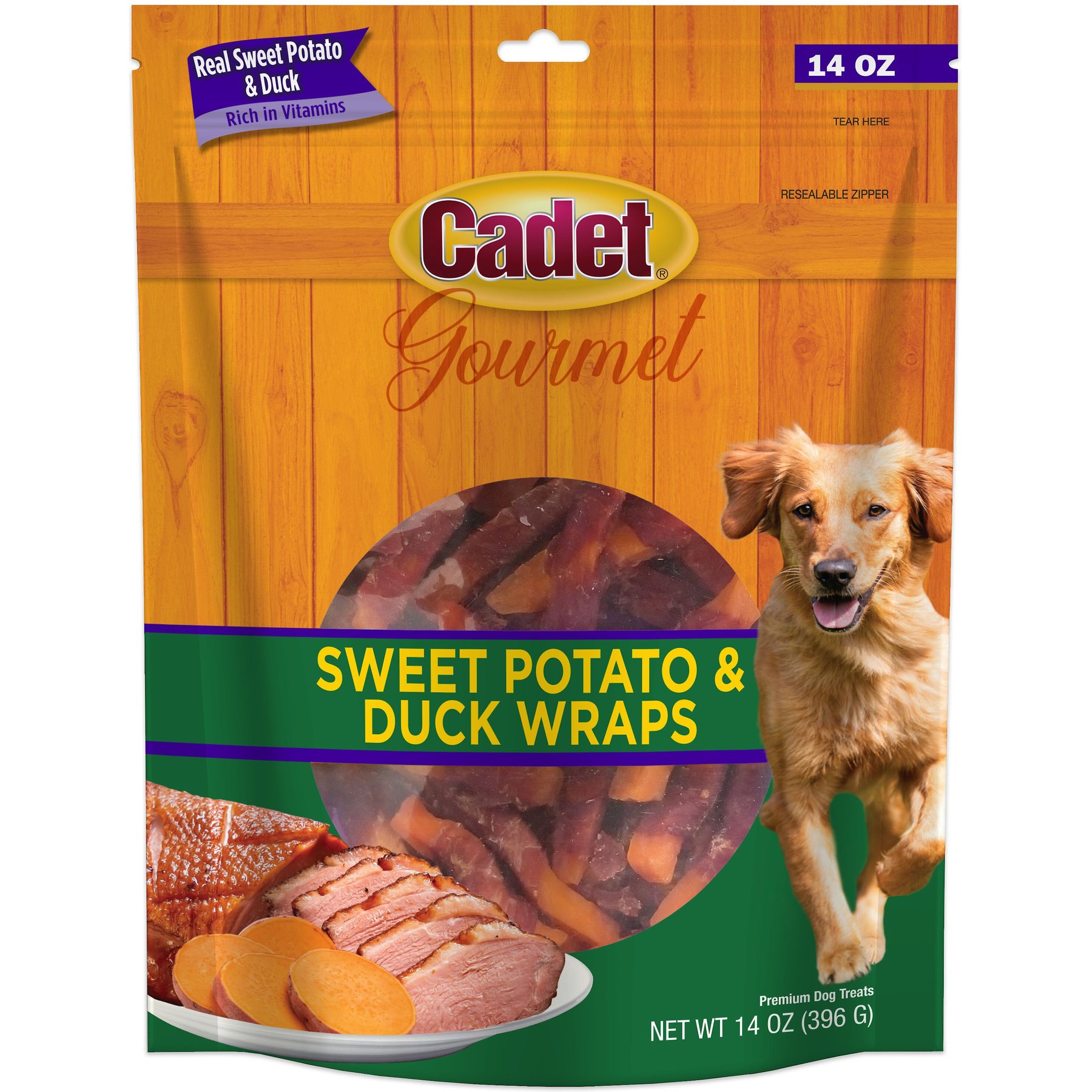 Cadet Gourmet Wrapped Treats Duck & Sweet Potato Flavor Dog Treats, 14-oz