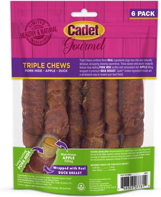 Show full view: Cadet Gourmet Triple Chew Twists Apple & Duck Flavor Dog Chews, 6 count slide 4 of 12
