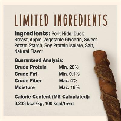 Show full view: Cadet Gourmet Triple Chew Twists Apple & Duck Flavor Dog Chews, 6 count slide 6 of 12