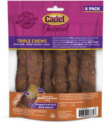 Show full view: Cadet Gourmet Triple Chew Twists Duck & Sweet Potato Flavor Dog Chews, 6 count slide 4 of 10