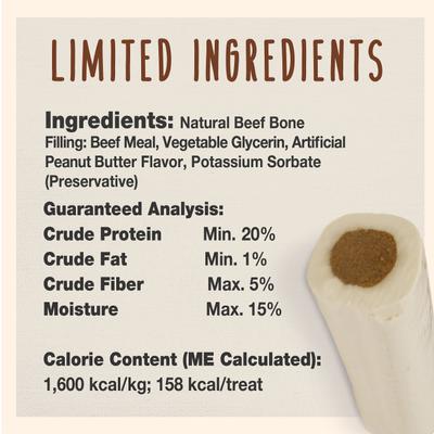 Show full view: Cadet Junior Stuffed Shin Bones Peanut Butter Flavor Dog Bones, Mini, 2 count slide 4 of 9