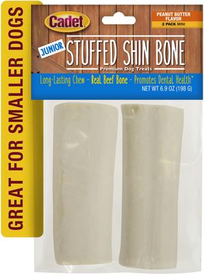 Show full view: Cadet Junior Stuffed Shin Bones Peanut Butter Flavor Dog Bones, Mini, 2 count slide 8 of 9