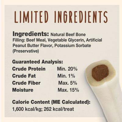 Show full view: Cadet Junior Stuffed Shin Bones Peanut Butter Flavor Dog Bones Petite, 2 count slide 4 of 8