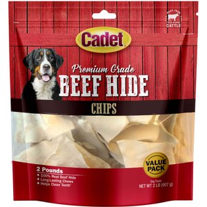 Cadet Premium Beef Hide Chips Beef Flavor Dog Chews, 2-lb bag