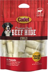 Cadet Premium Beef Hide Curls Beef Flavor Dog Chews, 5-lb bag