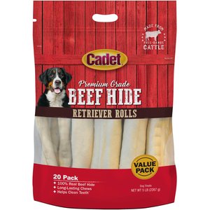 Cadet Premium Retriever Rolls Beef Flavor Dog Chews, 20 count