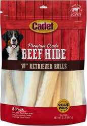Cadet Premium Retriever Rolls Beef Flavor Dog Chews, 8 count