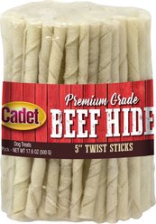 Cadet Premium Grade Beef Hide Twist Sticks Dog Treat, 5-in, 100 count