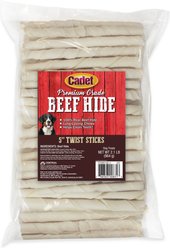Cadet Premium Beef Hide Twist Sticks Beef Flavor Dog Chews, 5-in, 34 count