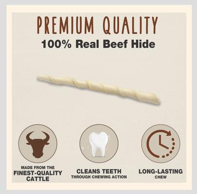 Show full view: Cadet Premium Beef Hide Twist Sticks Beef Flavor Dog Chews, 5-in, 34 count slide 3 of 11