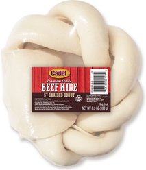Cadet Premium Grade Braided Beef Hide Donut Dog Chew Treat, 5-in