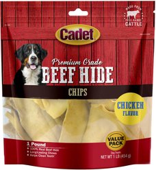 Cadet Premium Grade Chicken Flavor Rawhide Chips Dog Treats, 1-lb bag
