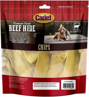Show full view: Cadet Premium Beef Hide Chips Chicken Flavor Dog Chews, 1-lb bag slide 7 of 9