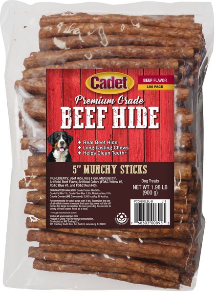 Cadet Bully Hide Sticks All-Natural Dog Chews Small Bully Stick