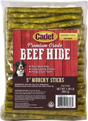 Cadet Premium Beef Hide 5-inch Chicken Flavor Munchy Stix Dog Chews, 100 count