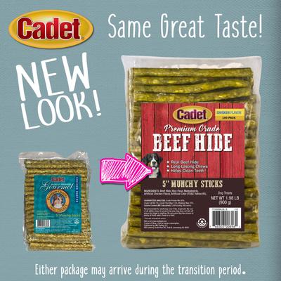 Show full view: Cadet Premium Beef Hide 5-inch Chicken Flavor Munchy Stix Dog Chews, 100 count slide 3 of 10