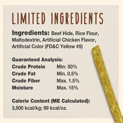 Show full view: Cadet Premium Beef Hide 5-inch Chicken Flavor Munchy Stix Dog Chews, 100 count slide 5 of 10