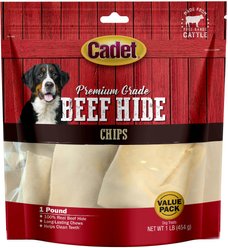 Cadet Premium Grade Natural Flavor Rawhide Chips Dog Treats, 1-lb bag slide 1 of 8