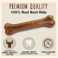 Cadet Premium Pressed Beef Hide Beef Flavor Dog Bone, 10-in slide 2 of 8