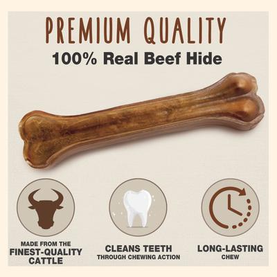 Show full view: Cadet Premium Pressed Beef Hide Beef Flavor Dog Bone, 10-in slide 3 of 9