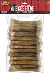 Cadet Premium Grade Pressed Beef Hide Dog Chew Bones, 6.5-in, 12 count