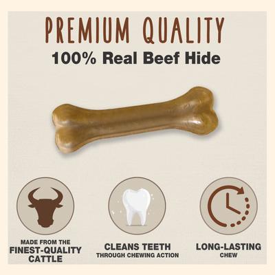 Show full view: Cadet Premium Pressed Beef Hide Beef Flavor Dog Bone, 6.5-in, 12 count slide 3 of 11
