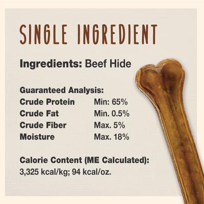 Show full view: Cadet Premium Pressed Beef Hide Beef Flavor Dog Bone, 8-in, 6 count slide 4 of 11